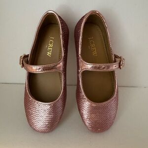 J. Crew Crewcuts 9c toddler girls pink sequin Mary Jane dress shoes - brand new